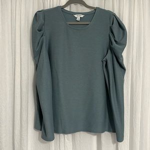 Nine West Puff Shoulder Ribbed Top